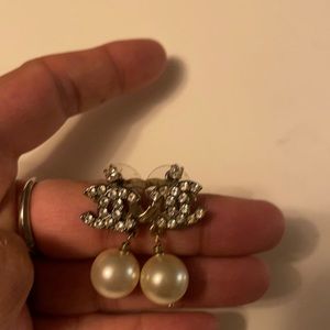 Authentic Chanel dangling pearls
